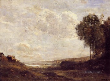 Jean Baptiste Camille Corot Painting - Paisaje junto al lago plein air Romanticismo Jean Baptiste Camille Corot